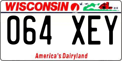 WI license plate 064XEY