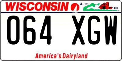 WI license plate 064XGW