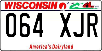 WI license plate 064XJR