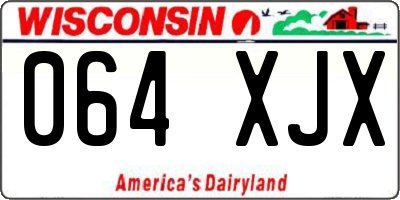 WI license plate 064XJX
