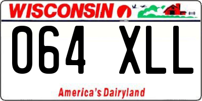 WI license plate 064XLL