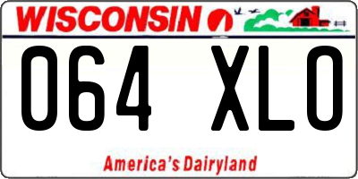 WI license plate 064XLO
