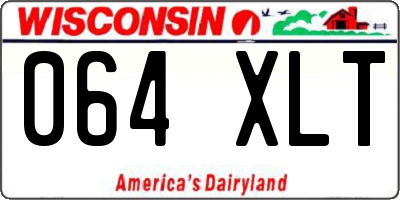 WI license plate 064XLT