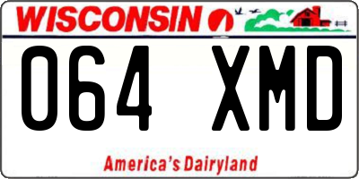 WI license plate 064XMD