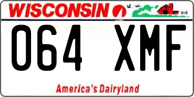 WI license plate 064XMF