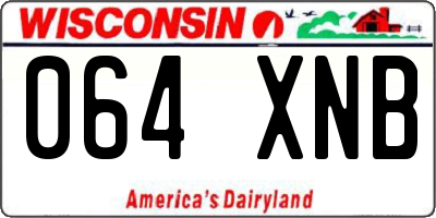 WI license plate 064XNB