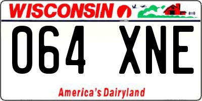 WI license plate 064XNE