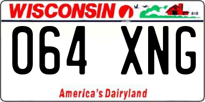 WI license plate 064XNG