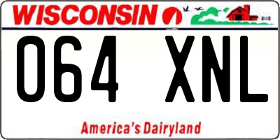 WI license plate 064XNL