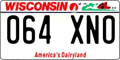 WI license plate 064XNO