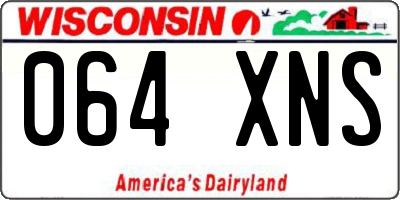WI license plate 064XNS