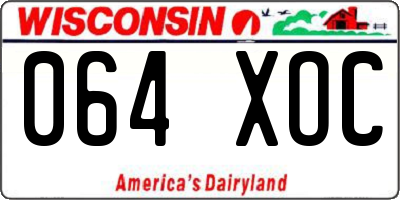 WI license plate 064XOC