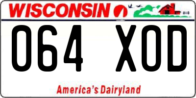 WI license plate 064XOD