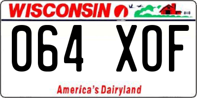 WI license plate 064XOF