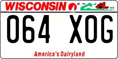 WI license plate 064XOG