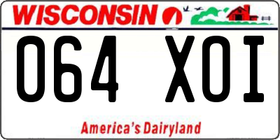 WI license plate 064XOI