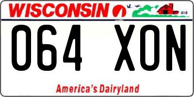 WI license plate 064XON