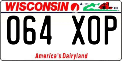 WI license plate 064XOP