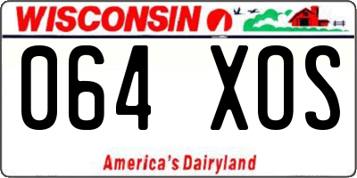 WI license plate 064XOS