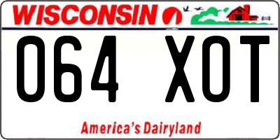 WI license plate 064XOT