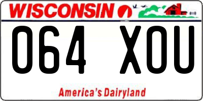 WI license plate 064XOU