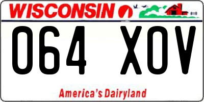 WI license plate 064XOV