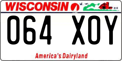 WI license plate 064XOY