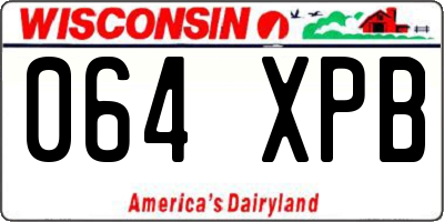WI license plate 064XPB
