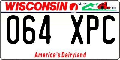 WI license plate 064XPC