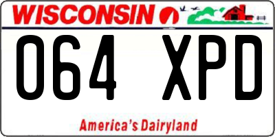 WI license plate 064XPD