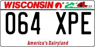 WI license plate 064XPE