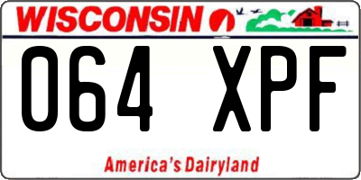 WI license plate 064XPF