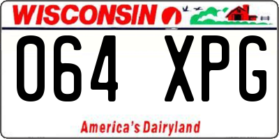 WI license plate 064XPG