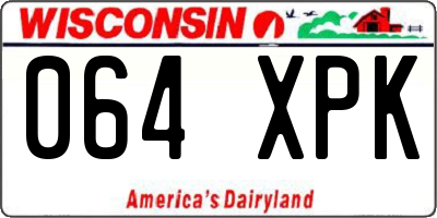 WI license plate 064XPK