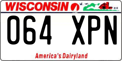 WI license plate 064XPN