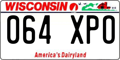 WI license plate 064XPO