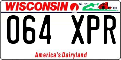 WI license plate 064XPR