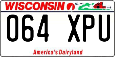 WI license plate 064XPU