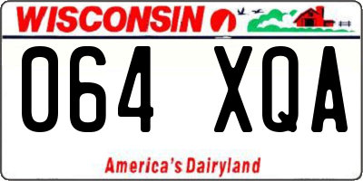 WI license plate 064XQA