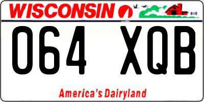 WI license plate 064XQB
