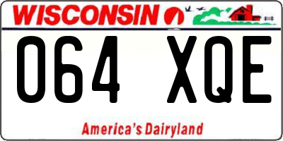 WI license plate 064XQE