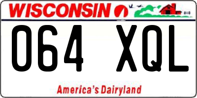 WI license plate 064XQL
