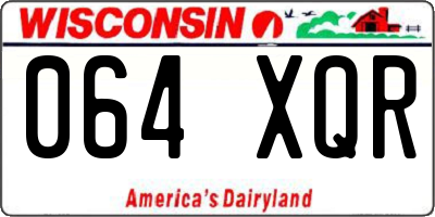 WI license plate 064XQR