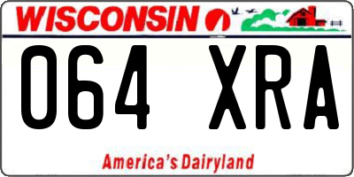 WI license plate 064XRA