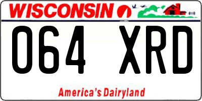 WI license plate 064XRD