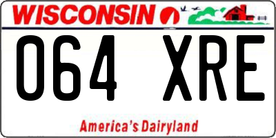 WI license plate 064XRE