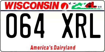 WI license plate 064XRL