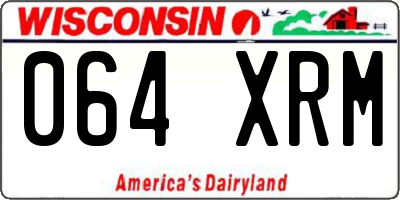 WI license plate 064XRM
