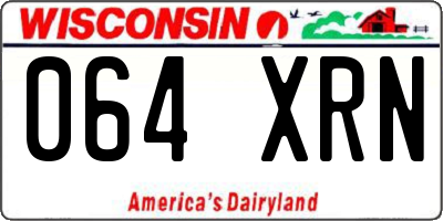 WI license plate 064XRN