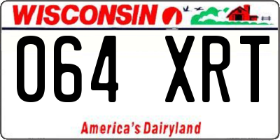 WI license plate 064XRT